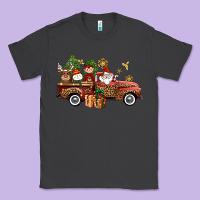 Christmas Truck Elf Santa Snowman Reindeer Classic Tee Designed By Nancycooperartshop