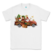 White Christmas Truck Elf Santa snowman reindeer Classic Tee - NancyCooperArtShop