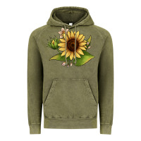 Vintage Olive sunflower Vintage Hoodie - JahusDesignShop