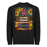 Black Western God Bless America Heavyweight Sweatshirt - LillyAllenDesigns