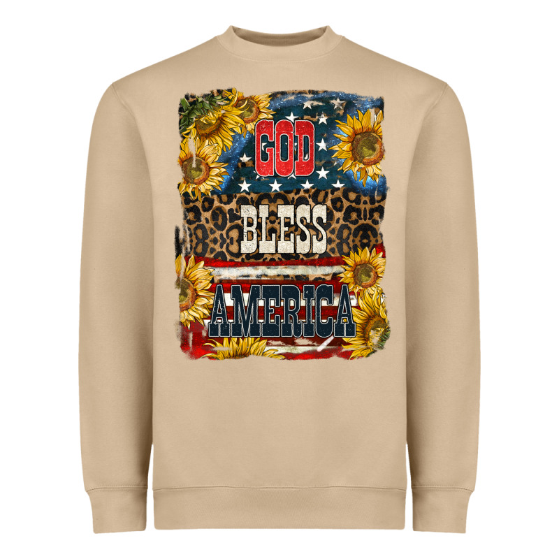 Western God Bless America Heavyweight Sweatshirt by LillyAllenDesigns | Teevron