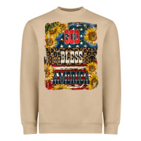 Mushroom Western God Bless America Heavyweight Sweatshirt - LillyAllenDesigns