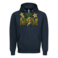 Navy Boy Mom Zipper Hoodie - BundleAndBundleShop