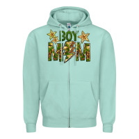 Seafoam Boy Mom Zipper Hoodie - BundleAndBundleShop