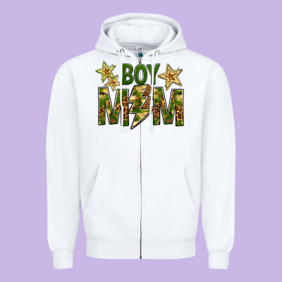 Boy Mom Zipper Hoodie Designed By Bundleandbundleshop