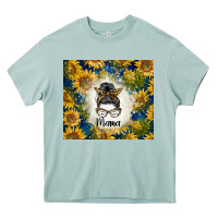 Arona sunflowers messy bun mama Heavy Core Tee - BarkalooDesign