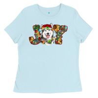 Baby Blue husky christmas joy Ladies Tee - RanaPortraitStore