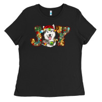 Black husky christmas joy Ladies Tee - RanaPortraitStore
