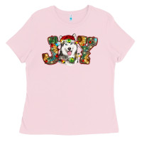 Bubblegum Pink husky christmas joy Ladies Tee - RanaPortraitStore