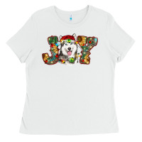 White husky christmas joy Ladies Tee - RanaPortraitStore