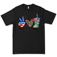 Black Peace love america 4th of july Premium Tee - CowGirlArtShop