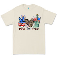 Peace Love America 4th Of July Premium Tee | Teevron