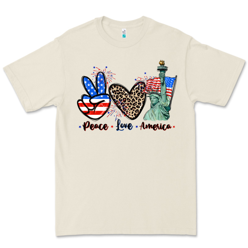 Peace Love America 4th Of July Premium Tee by CowGirlArtShop | Teevron
