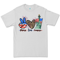 Dove Grey Peace love america 4th of july Premium Tee - CowGirlArtShop
