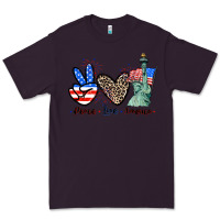 Plum Peace love america 4th of july Premium Tee - CowGirlArtShop