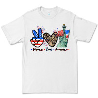 White Peace love america 4th of july Premium Tee - CowGirlArtShop