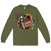 Army Green football cactus sunflower Long Sleeve Tee - JahusDesignShop