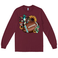 Burgundy football cactus sunflower Long Sleeve Tee - JahusDesignShop