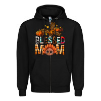 Black Western Blessed Mom With Cross Zipper Hoodie - BundleAndBundleShop