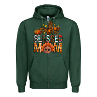 Sports Green Western Blessed Mom With Cross Zipper Hoodie - BundleAndBundleShop