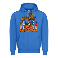 True Royal Western Blessed Mom With Cross Zipper Hoodie - BundleAndBundleShop