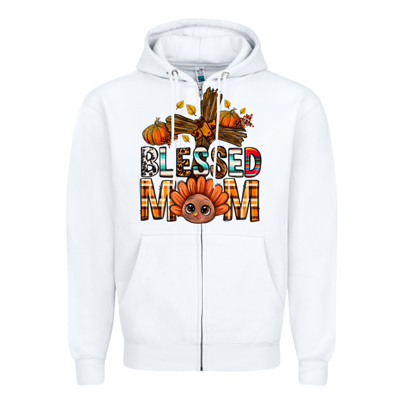 Western Blessed Mom With Cross Zipper Hoodie by BundleAndBundleShop | Teevron