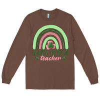 Chestnut lucky to be a teacher Long Sleeve Tee - MaliasSmallBusiness