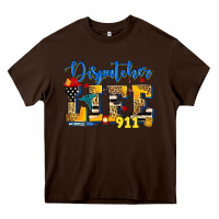 Chocolate Brown dispatcher life Heavy Core Tee - Zillion Design Studio