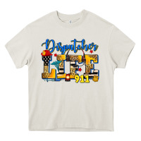 Cream dispatcher life Heavy Core Tee - Zillion Design Studio
