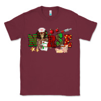 Burgundy Christmas Nurse Classic Tee - NancyCooperArtShop