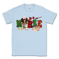 Dusty Blue Christmas Nurse Classic Tee - NancyCooperArtShop