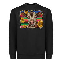 Black western background baby calf Heavyweight Sweatshirt - BarkalooDesign