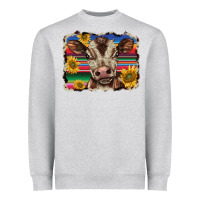 Heather Grey western background baby calf Heavyweight Sweatshirt - BarkalooDesign