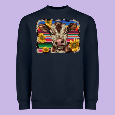 Western Background Baby Calf Heavyweight Sweatshirt Designed By Barkaloodesign