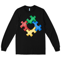 Black autism puzzle Long Sleeve Tee - MaliasSmallBusiness