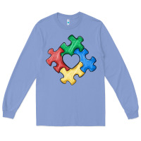 Colony Blue autism puzzle Long Sleeve Tee - MaliasSmallBusiness