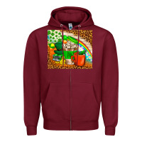 Burgundy Coffee Cups St Patricks Day Tumbler Zipper Hoodie - BundleAndBundleShop