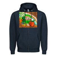 Navy Coffee Cups St Patricks Day Tumbler Zipper Hoodie - BundleAndBundleShop