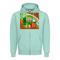 Seafoam Coffee Cups St Patricks Day Tumbler Zipper Hoodie - BundleAndBundleShop
