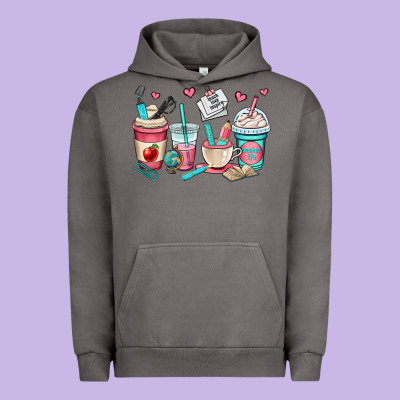 Teacher Coffee Cups Urban Hoodie Designed By Oliviacreatesart