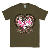 Army Green western cowhide heart Classic Tee - CowhideDigitalArt