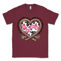Burgundy western cowhide heart Classic Tee - CowhideDigitalArt