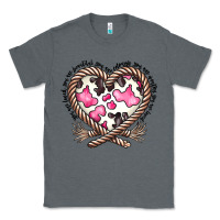 Charcoal Heather western cowhide heart Classic Tee - CowhideDigitalArt