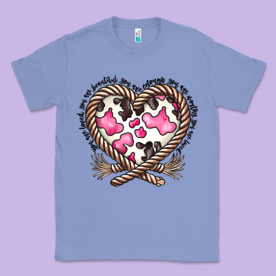 Western Cowhide Heart Classic Tee Designed By Cowhidedigitalart