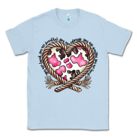 Dusty Blue western cowhide heart Classic Tee - CowhideDigitalArt