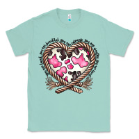 Seafoam western cowhide heart Classic Tee - CowhideDigitalArt