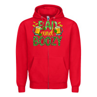 Red Bad And Boozy St. Patricks Zipper Hoodie - BundleAndBundleShop
