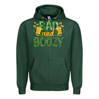 Sports Green Bad And Boozy St. Patricks Zipper Hoodie - BundleAndBundleShop