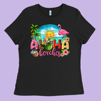 Aloha Beaches Ladies Tee Designed By Texasbilliewilder