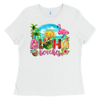 White aloha beaches Ladies Tee - texasbilliewilder